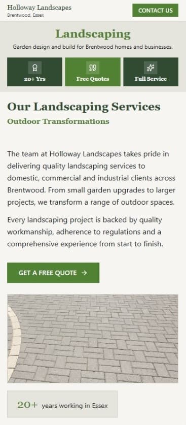 Before: client's old website