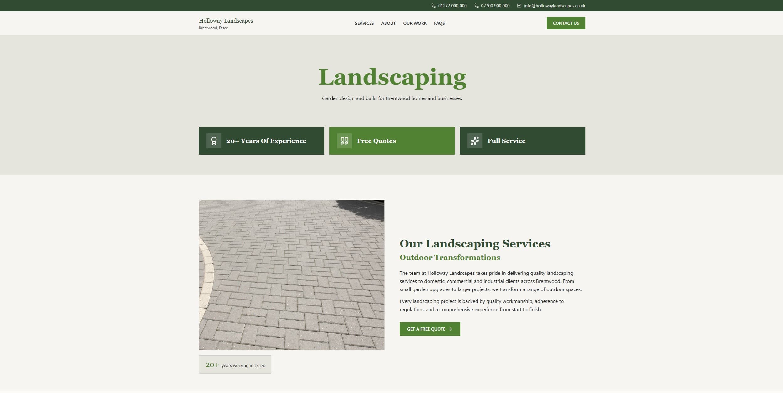 Before: client's old website